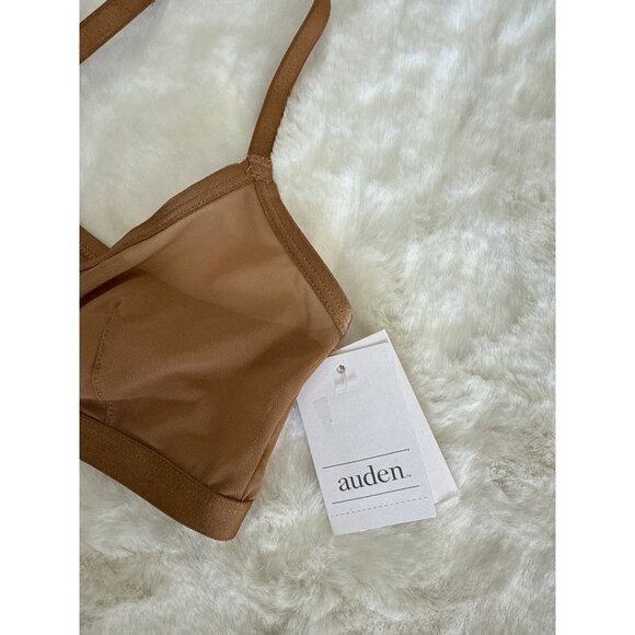 Auden size XS Smooth Unlined Wire-Free Racerback Bralette Brown Sexy open front - Picture 4 of 6